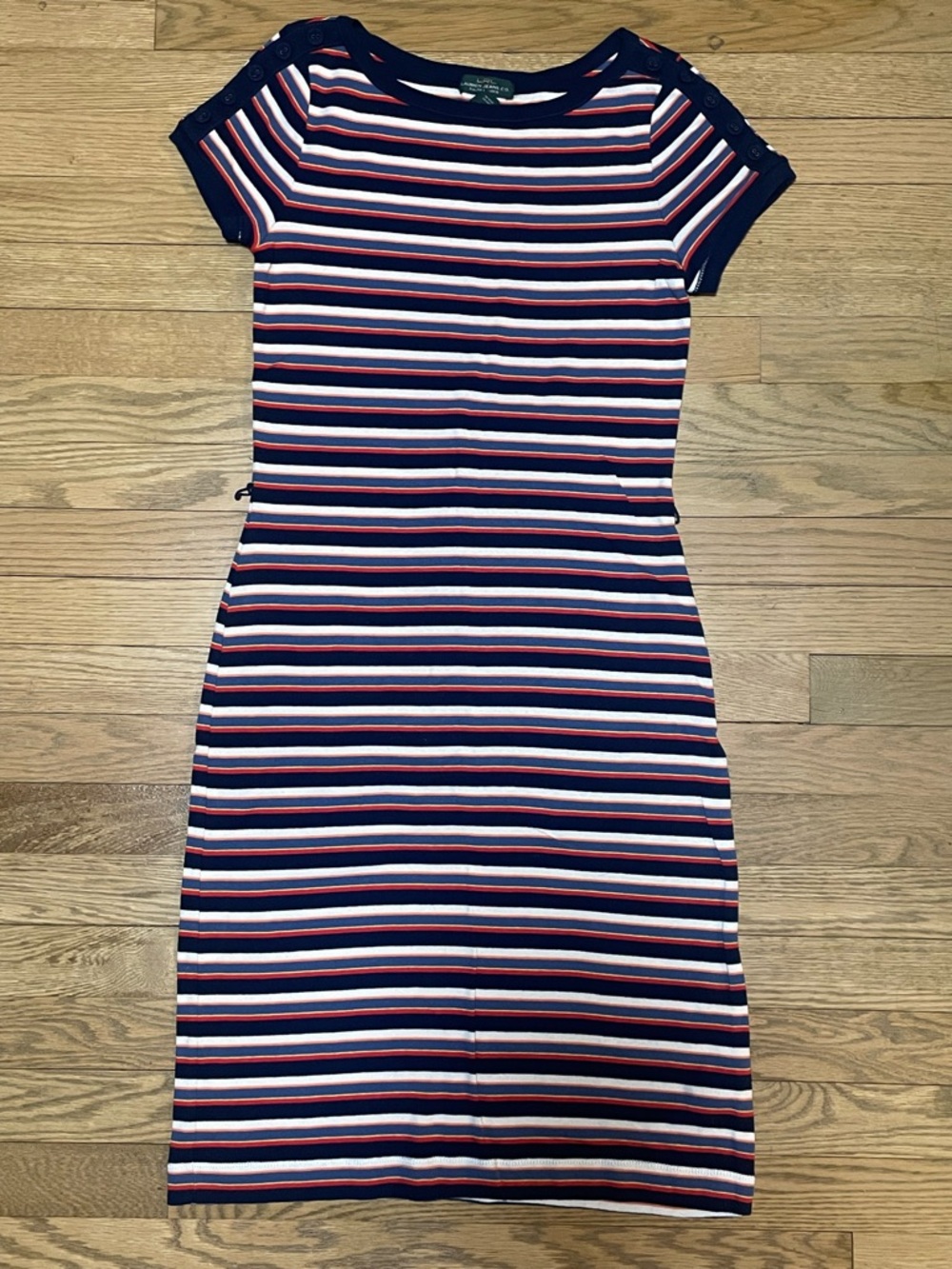 LRL Lauren Jeans Co Ralph Lauren Striped 100% Cotton Midi Dress- Sz S